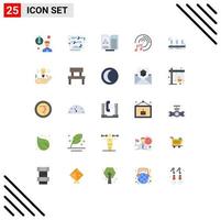 Set of 25 Modern UI Icons Symbols Signs for lamp amplifier medical multimedia cd disk Editable Vector Design Elements