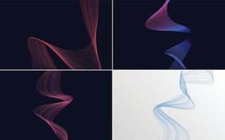 Collection of geometric minimal lines pattern set vector