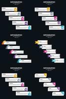 Vector 6 Infographics Pack Presentation slide template 5 Steps cycle diagrams and timelines