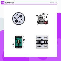 4 Creative Icons Modern Signs and Symbols of bacteria music recorder virus nature backup Editable Vector Design Elements