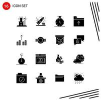 16 iconos creativos signos y símbolos modernos de grado militar tiempo dinero efectivo elementos de diseño vectorial editables vector