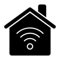un icono de diseño único de hogar inteligente vector