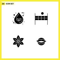 User Interface Solid Glyph Pack of modern Signs and Symbols of drop floral ecology sport spring Editable Vector Design Elements