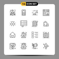 paquete de iconos de vector de stock de 16 signos y símbolos de línea para elementos de diseño de vector editables de diseño de pintura de paseo web de estructura