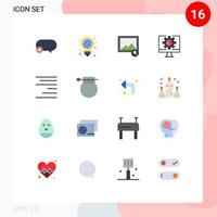 Group of 16 Modern Flat Colors Set for right setting pen online computer Editable Pack of Creative Vector Design Elements