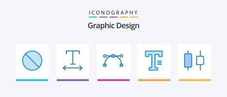 paquete de iconos de diseño azul 5 que incluye . horizontal. punto. distribuir. palabra. diseño de iconos creativos vector