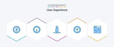 User Experience 25 Blue icon pack including . . user. development. web vector