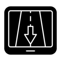 An icon design of downward arrow vector