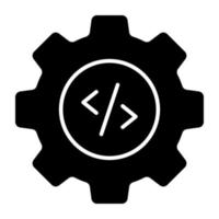 icono de diseño de glifo de gestión de codificación vector