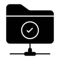 An icon design of verified folder vector