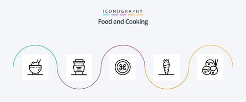 paquete de iconos de la línea de alimentos 5 que incluye. japonés. alimento. alimento. alimento vector