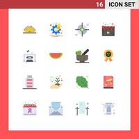 Set of 16 Modern UI Icons Symbols Signs for music player crosshair movie target Editable Pack of Creative Vector Design Elements