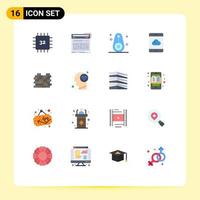 16 Creative Icons Modern Signs and Symbols of construction cloud studio backup outline Editable Pack of Creative Vector Design Elements