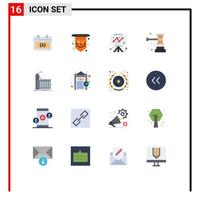 Universal Icon Symbols Group of 16 Modern Flat Colors of sale chaffer skull auction chart Editable Pack of Creative Vector Design Elements