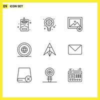 9 Outline concept for Websites Mobile and Apps crypto dubaicoin image location globe Editable Vector Design Elements