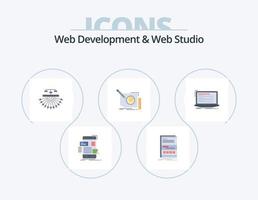 Web Development And Web Studio Flat Icon Pack 5 Icon Design. frame. content. page. web. site vector