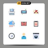 9 Creative Icons Modern Signs and Symbols of cassette analog hard pollution gas Editable Vector Design Elements