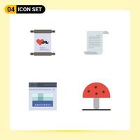 Set of 4 Commercial Flat Icons pack for invitation secure day american website Editable Vector Design Elements