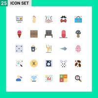 Set of 25 Modern UI Icons Symbols Signs for father dress down bow light Editable Vector Design Elements