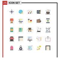 25 User Interface Flat Color Pack of modern Signs and Symbols of food cooking accessories hobby tic tac toe Editable Vector Design Elements