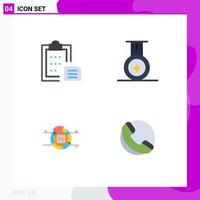 Group of 4 Modern Flat Icons Set for clipboard report paper sport ecommerce Editable Vector Design Elements