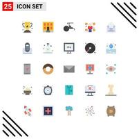 Set of 25 Vector Flat Colors on Grid for contract consumer china coin business Editable Vector Design Elements