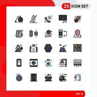 Set of 25 Modern UI Icons Symbols Signs for agreement dessert incoming call cookie type Editable Vector Design Elements