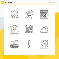 9 Creative Icons Modern Signs and Symbols of halloween festival shahada copy website Editable Vector Design Elements