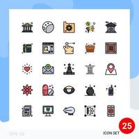 25 Thematic Vector Filled line Flat Colors and Editable Symbols of gdpr financial database bank megaphone Editable Vector Design Elements