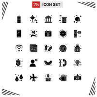 Set of 25 Modern UI Icons Symbols Signs for galaxy healthcare studio lightning bottle money Editable Vector Design Elements