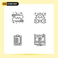 4 Creative Icons Modern Signs and Symbols of buzz notepad gossip mechanic result Editable Vector Design Elements