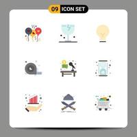 Pack of 9 Modern Flat Colors Signs and Symbols for Web Print Media such as tool construction shipping angle ui Editable Vector Design Elements