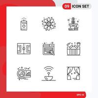 Modern Set of 9 Outlines Pictograph of seo soccer money pitch football Editable Vector Design Elements