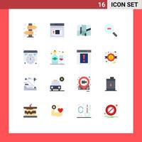 Universal Icon Symbols Group of 16 Modern Flat Colors of time development website zoom search Editable Pack of Creative Vector Design Elements