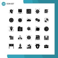 paquete de iconos de vector de stock de 25 signos y símbolos de línea para elementos de diseño de vector editables de imagen de configuración de producto de engranaje gráfico