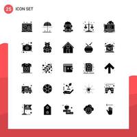 User Interface Pack of 25 Basic Solid Glyphs of game level easter equality balance Editable Vector Design Elements
