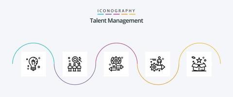 Talent Management Line 5 Icon Pack Including arrow. setting. user. right. arrow vector