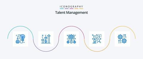 Talent Management Blue 5 Icon Pack Including configuration. setting. progress. user. user vector