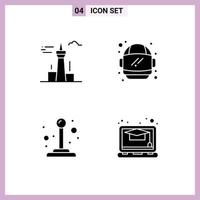 Universal Icon Symbols Group of Modern Solid Glyphs of architecture and city joystick tower helmet education Editable Vector Design Elements