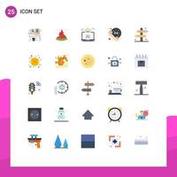 Modern Set of 25 Flat Colors and symbols such as directions activities laptop survice hours Editable Vector Design Elements