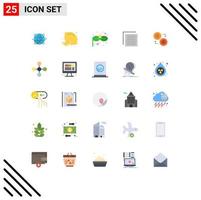 conjunto de 25 iconos modernos de la interfaz de usuario signos de símbolos para el archivo de interfaz dieta documento de alimentos disfraz máscara elementos de diseño vectorial editables vector