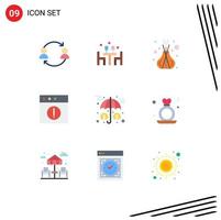 9 Thematic Vector Flat Colors and Editable Symbols of assets app love alert spa Editable Vector Design Elements