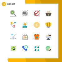 Pictogram Set of 16 Simple Flat Colors of businessman location no gps egg Editable Pack of Creative Vector Design Elements