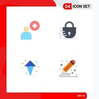 4 User Interface Flat Icon Pack of modern Signs and Symbols of add color digital arrow document Editable Vector Design Elements