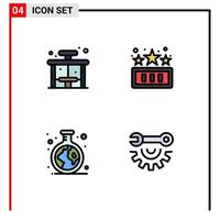 Universal Icon Symbols Group of 4 Modern Filledline Flat Colors of city green stop game tube Editable Vector Design Elements