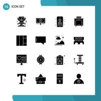 Editable Vector Line Pack of 16 Simple Solid Glyphs of wireframe travel loan tourist hobby Editable Vector Design Elements