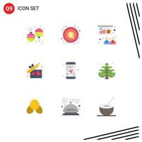 Set of 9 Modern UI Icons Symbols Signs for map mobile presentation wedding love Editable Vector Design Elements