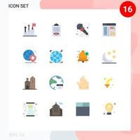 Universal Icon Symbols Group of 16 Modern Flat Colors of paint design line instrument sound Editable Pack of Creative Vector Design Elements