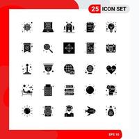 25 iconos creativos, signos y símbolos modernos de tecnología de bloc de notas de ideas, tecnología de notas, elementos de diseño vectorial editables vector