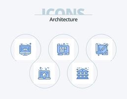 paquete de iconos de arquitectura azul 5 diseño de iconos. plan. diseño. 3d. azul. prestar vector